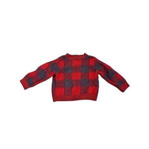 Gymboree Red & Gray Checkered Toddler Sweater 18-24 Months Cotton/Acrylic